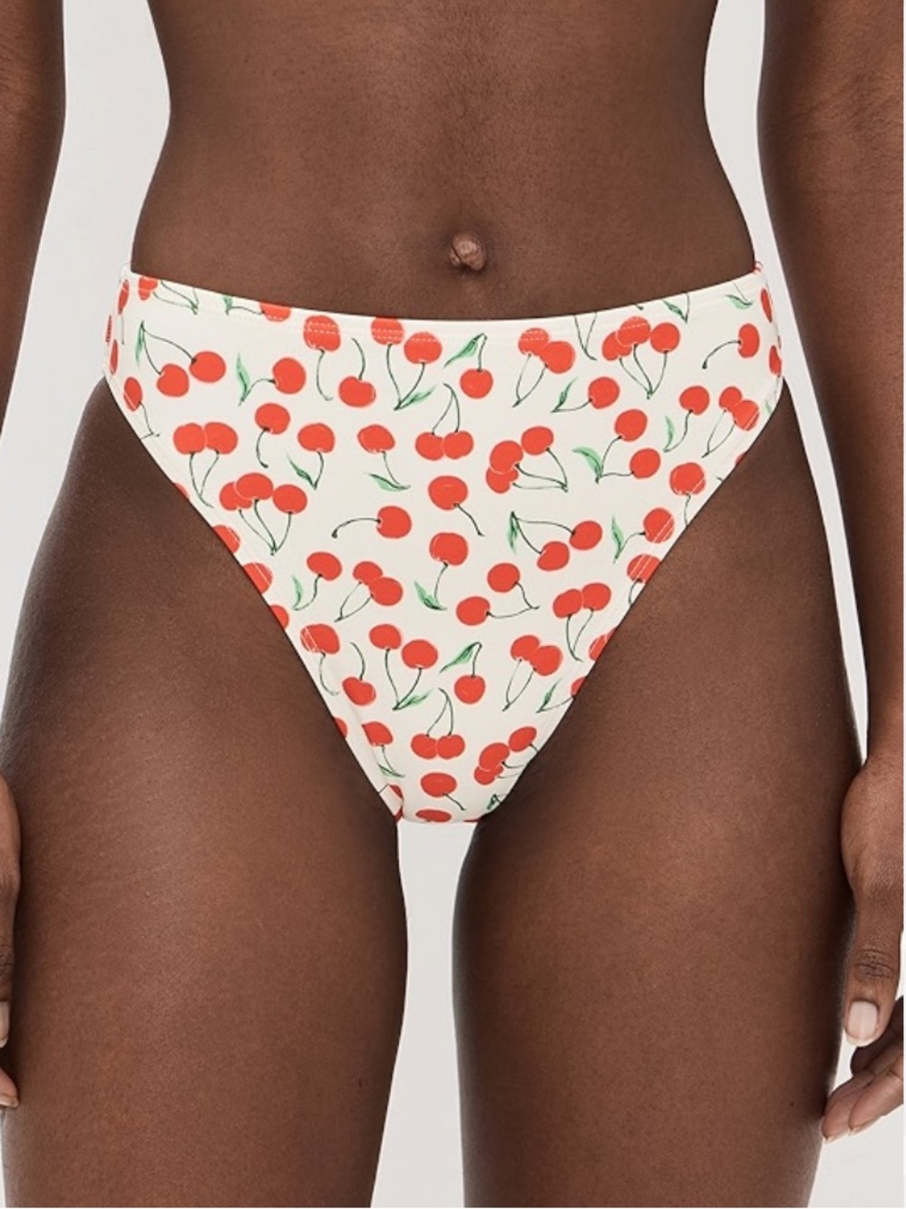 NWT Good American Bikini Bottoms with Red Cherry Print